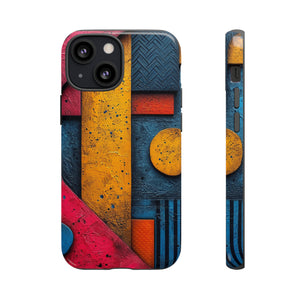 Neon Geometric Fusion - Protective Phone Case