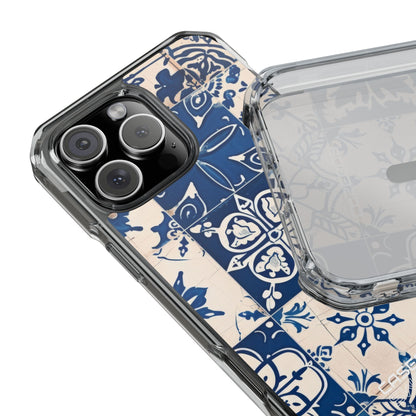 Ornate Blue Tiles iPhone 16 - Impact Clear+