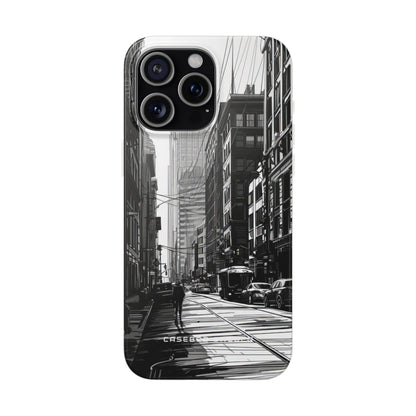 Urban Cityscape Line Perspective iPhone 15 - Flexi Phone Case