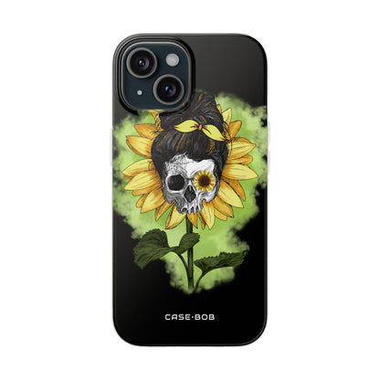 Sunflower Skull iPhone 15 Case - Soft