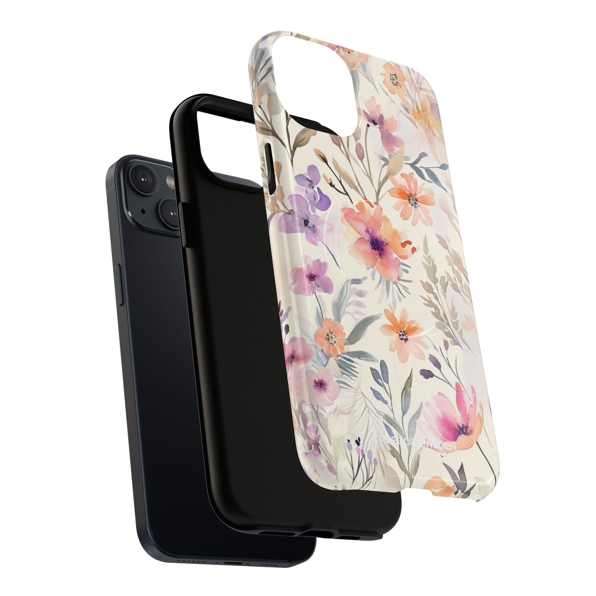 Soft Pink Floral Watercolor Design - Tough + MagSafe® iPhone 14 Phone Case