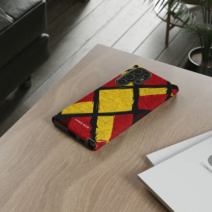 Cracked Diamond Grid Samsung S22 Ultra Case - Tough