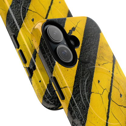 Yellow Stripe Distress iPhone 16 Case - Tough+