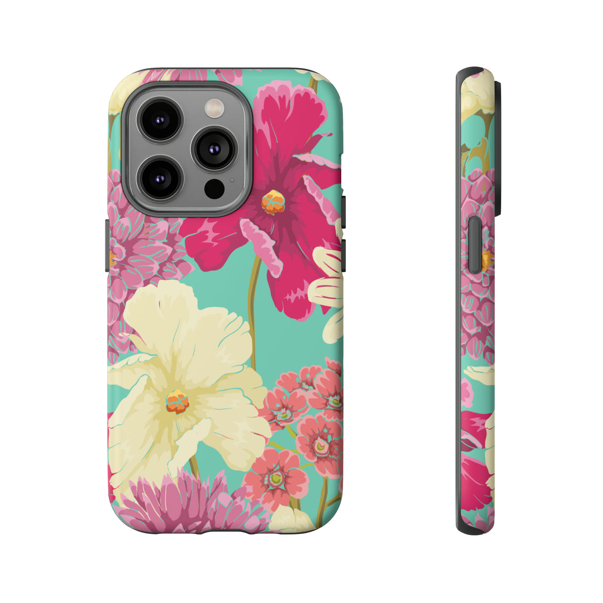 Colorful flowers in watercolor iPhone case - Protective Phone Case