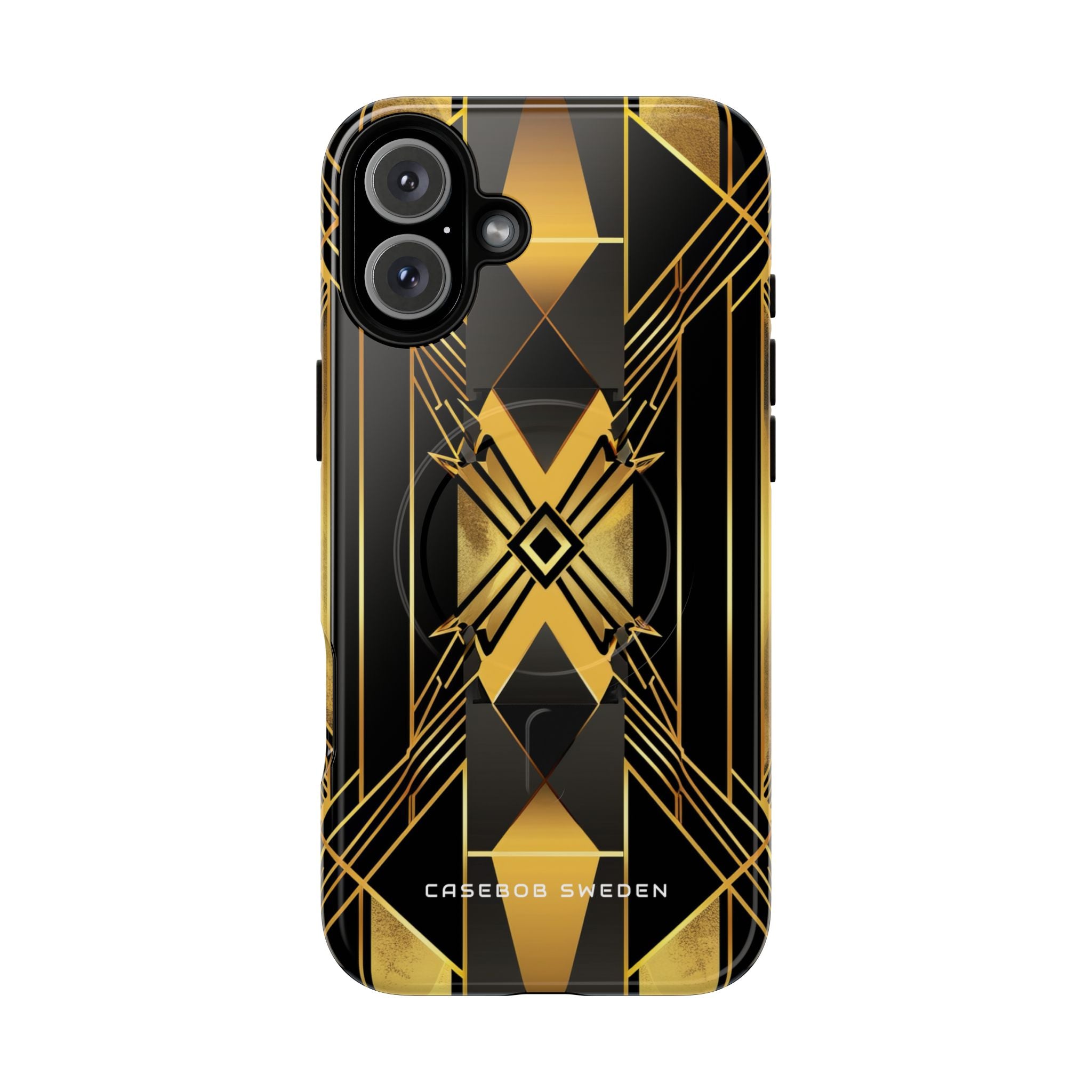 Golden Geometric Elegance iPhone 16 | Tough+ Phone Case