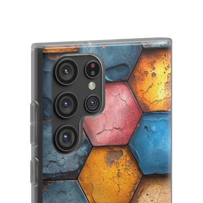 Rustic Geometric Tiles - Flexi Samsung S22 Phone Case