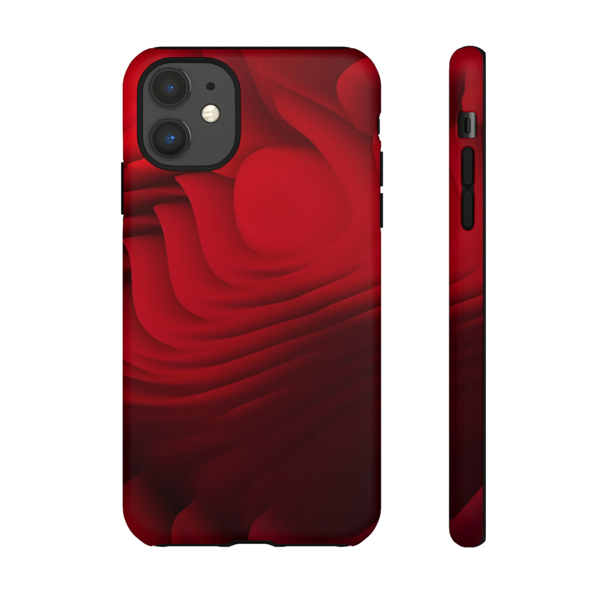 Red Center Waves - Protective Phone Case