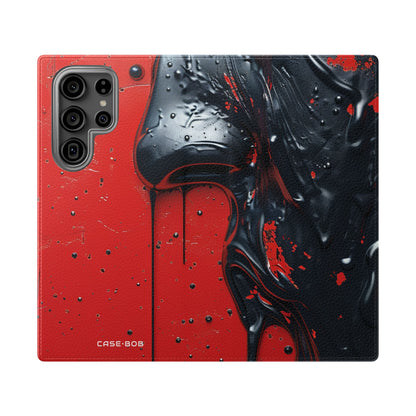 Glossy Black Face - Samsung S23 Ultra Case - Wallet