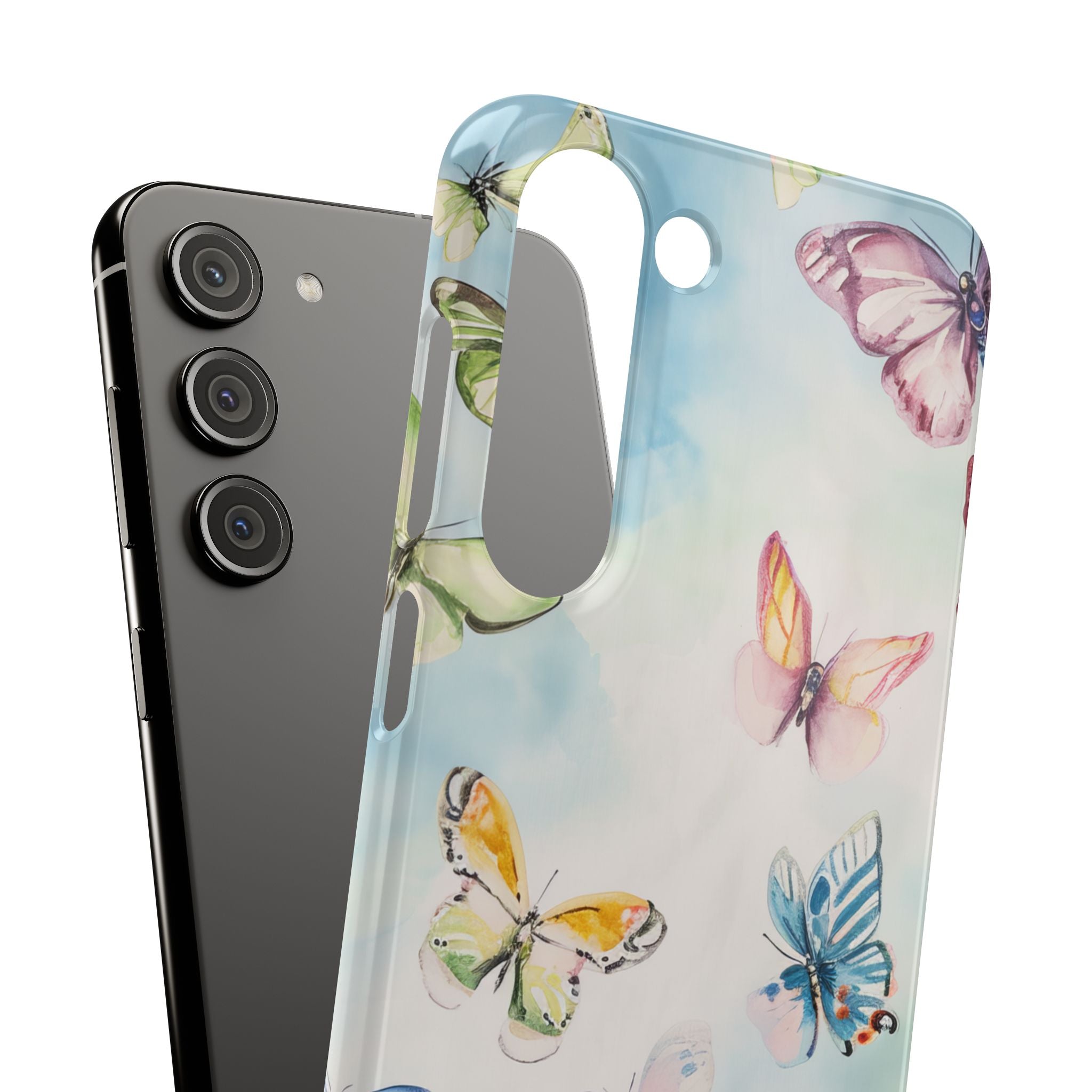 Watercolor Butterfly Bliss - Slim Samsung S23 Phone Case