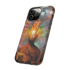 Man with burning mind - Protective Phone Case