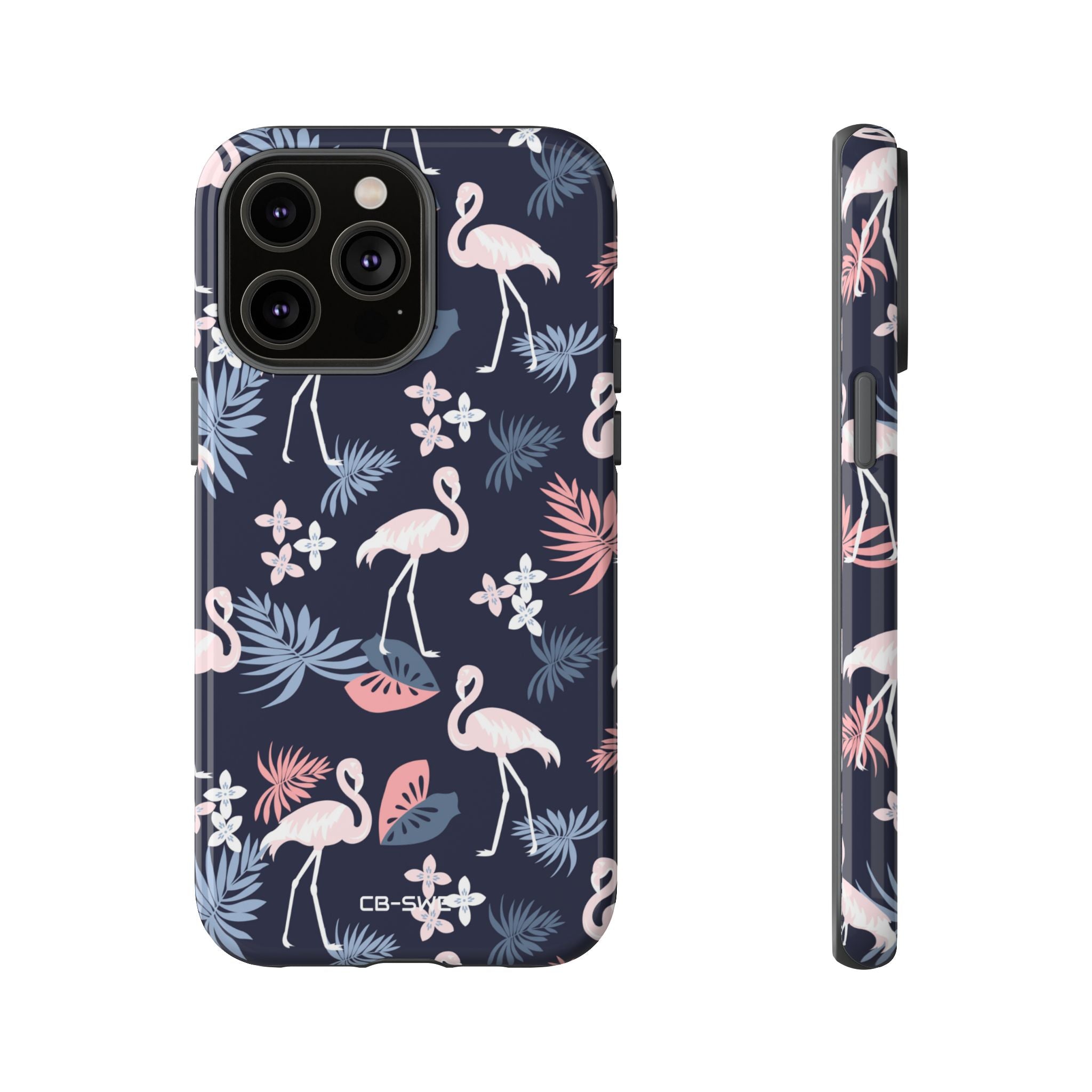 Flamingos Dance Playfully - iPhone Case