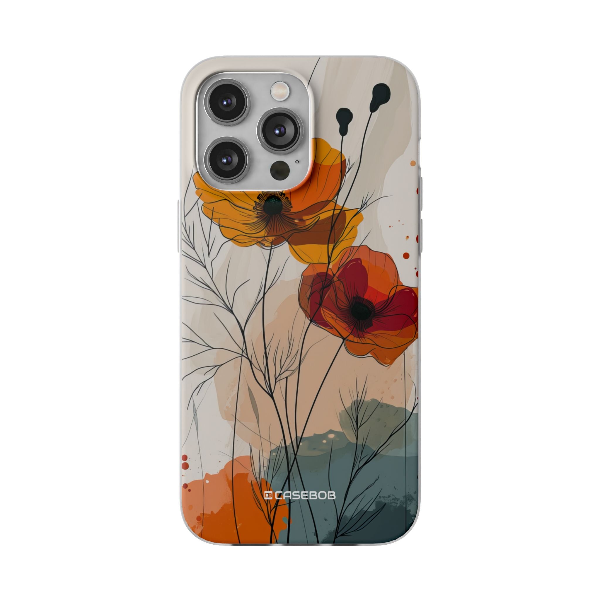 Fiery Floral Abstraction | Flexible Phone Case for iPhone