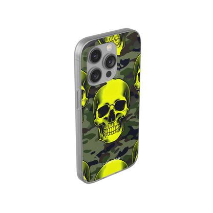Neon Skull Camo iPhone 14 Pro Case - Soft
