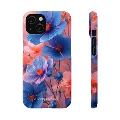 Harmonious Blooming Blues and Pinks iPhone 14 - Slim Phone Case