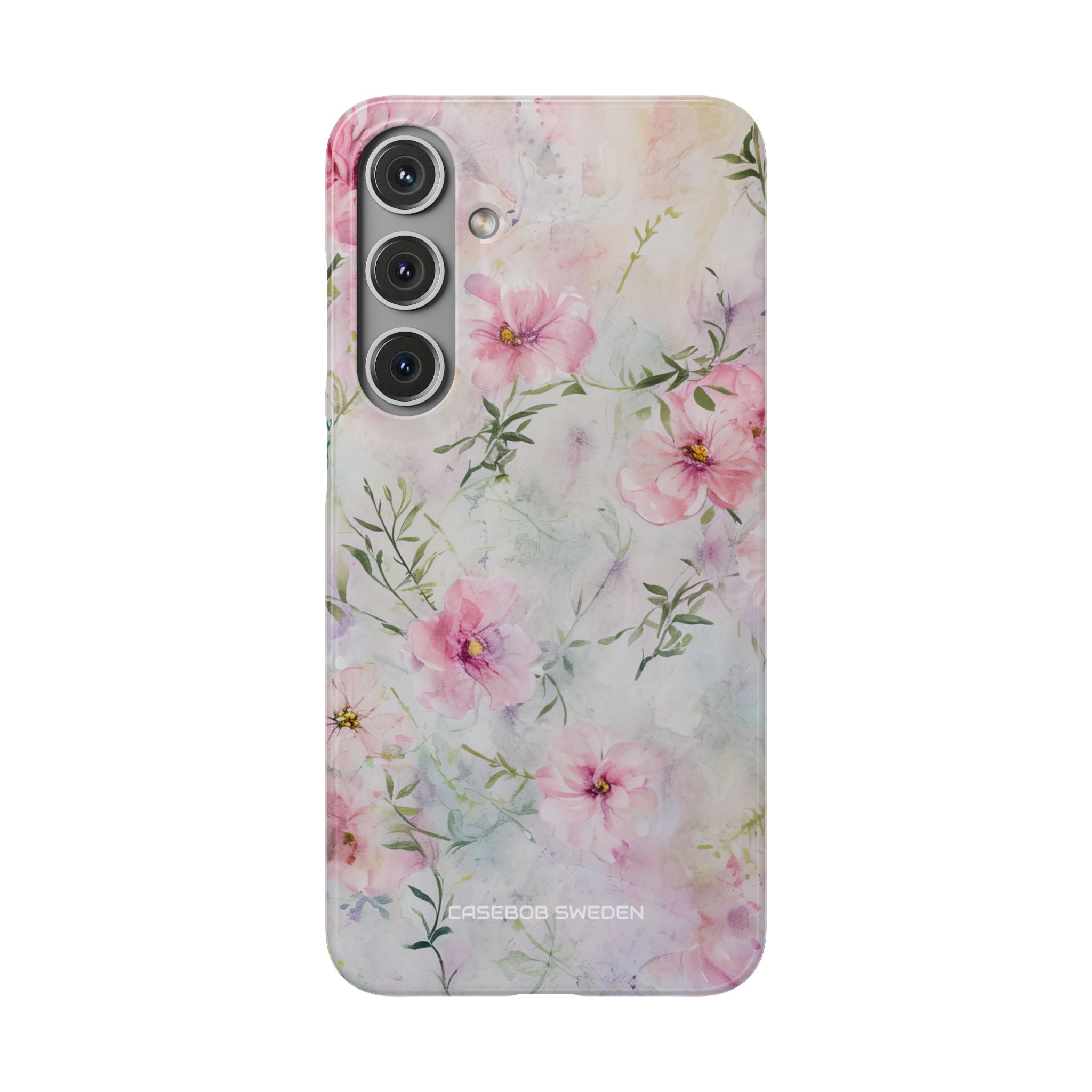 Pink Floral Watercolor Decor - Slim Samsung S24 Phone Case