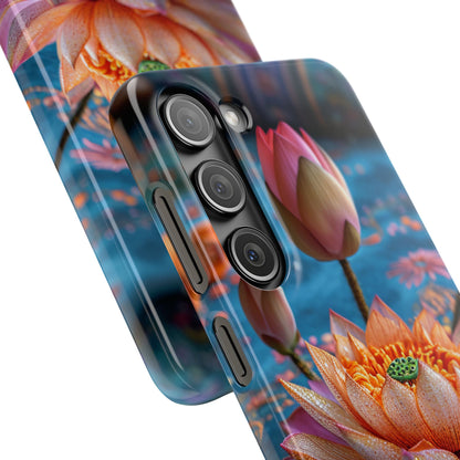 Vibrant Lotus Embroidery - Slim Samsung S23 Phone Case