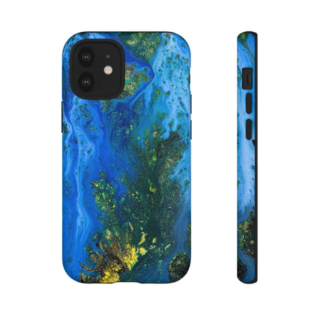 Blue Globe Ink Art iPhone Case (Protective) iPhone 12 Mini Matte Phone Case