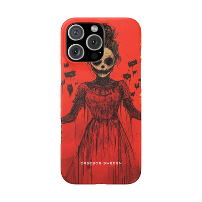 Haunting Scarlet Descent iPhone 16 - Slim Phone Case