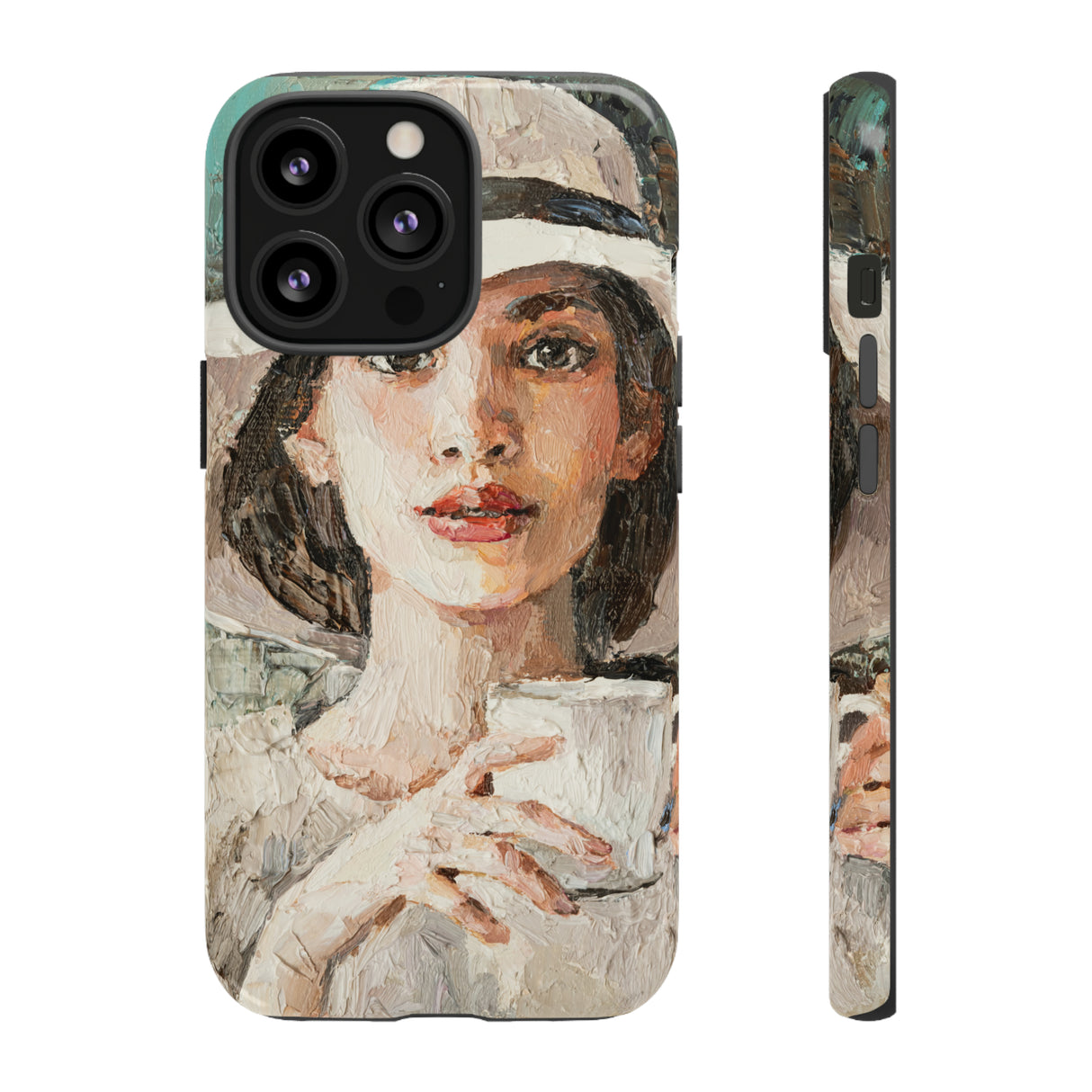 Oil Painting - Lady in a White Hat - Protective Phone Case