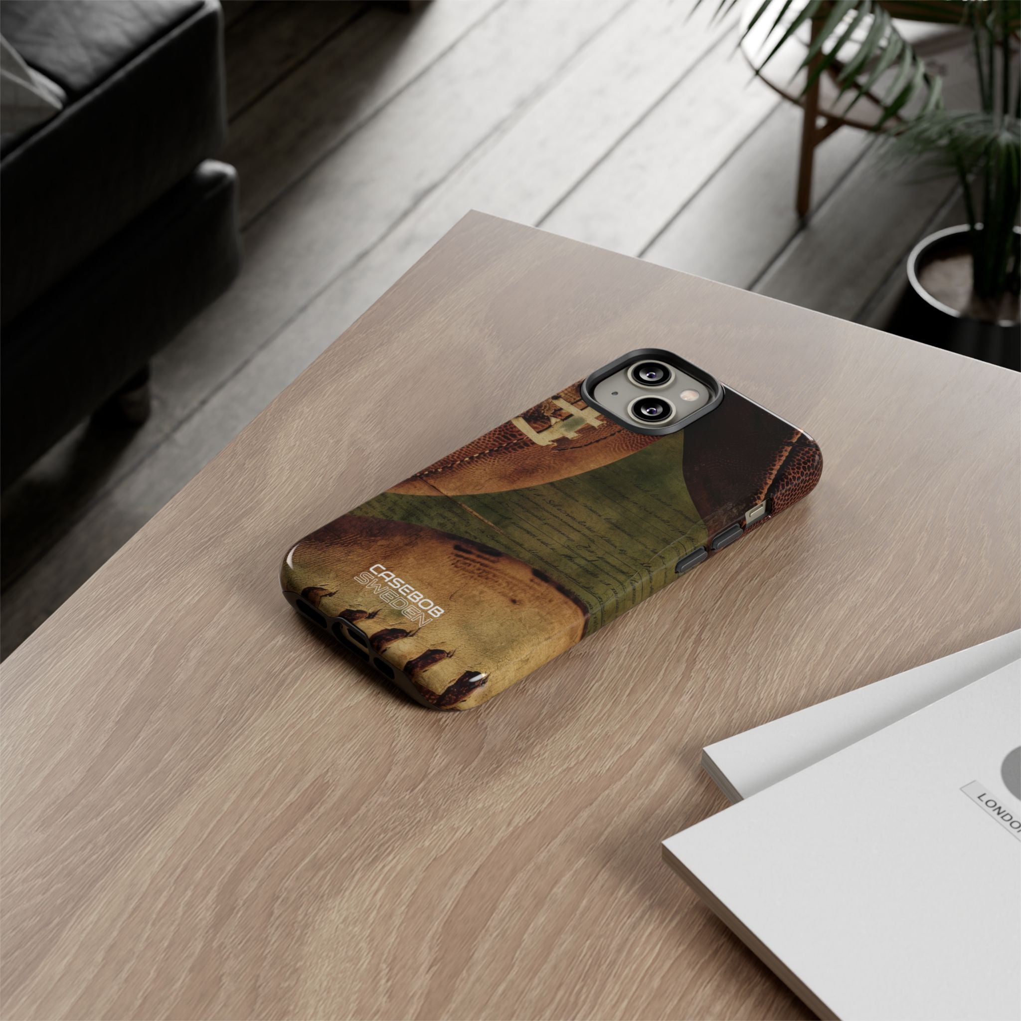 Vintage fodboldteksturer iPhone 14 - Tough
