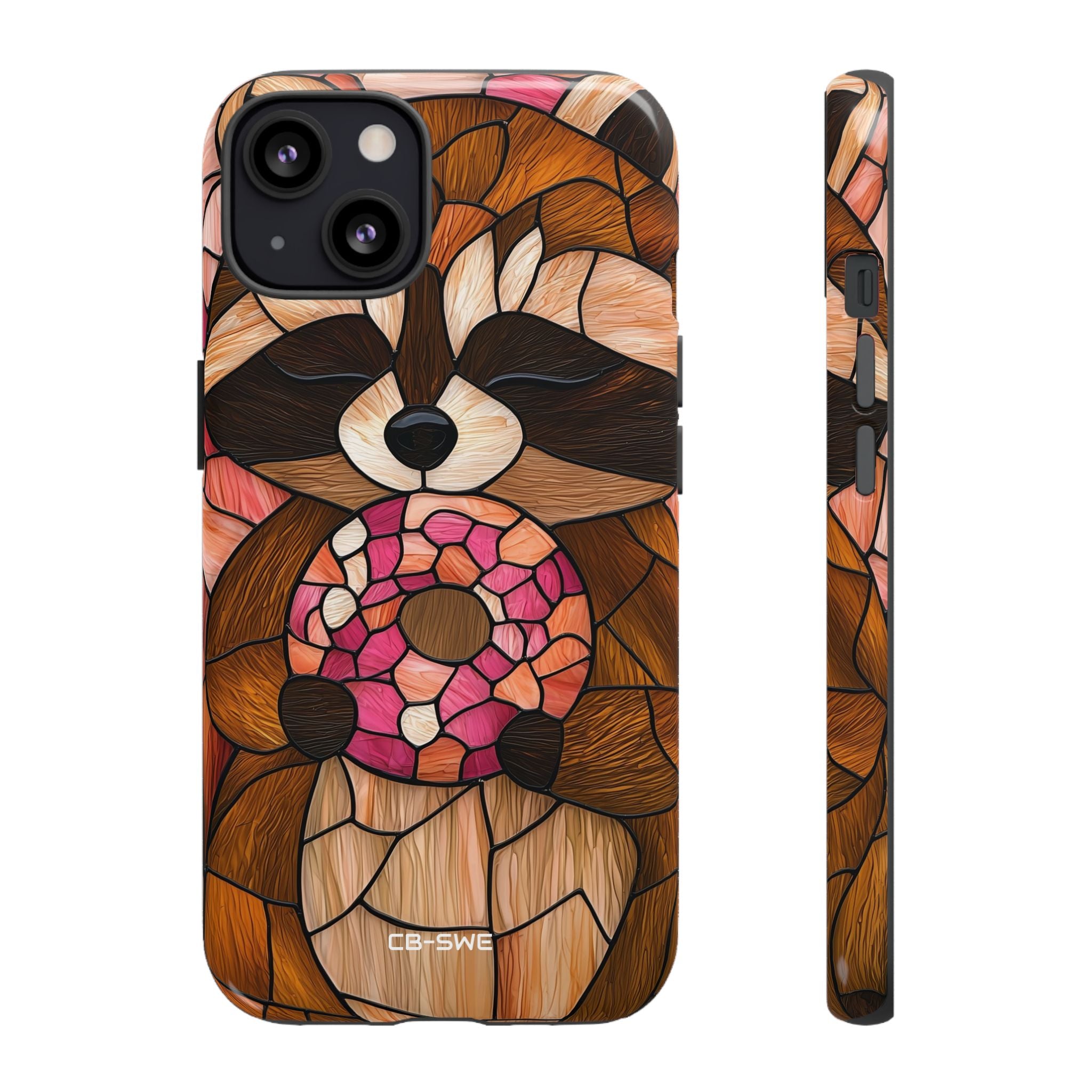 Raccoon Holds Donut - iPhone Case