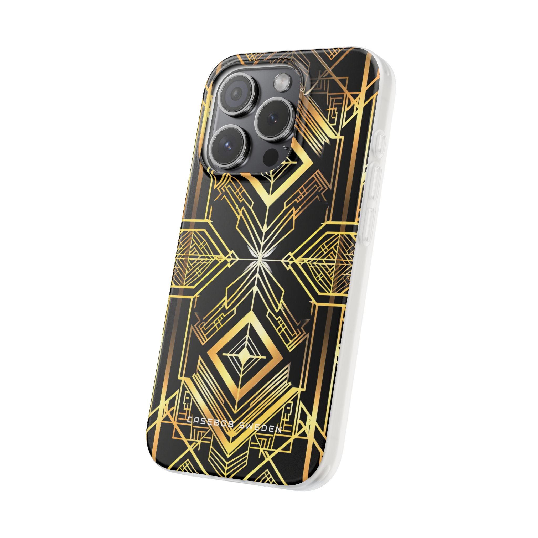 Golden Geometric Opulence iPhone 15 - Flexi Phone Case