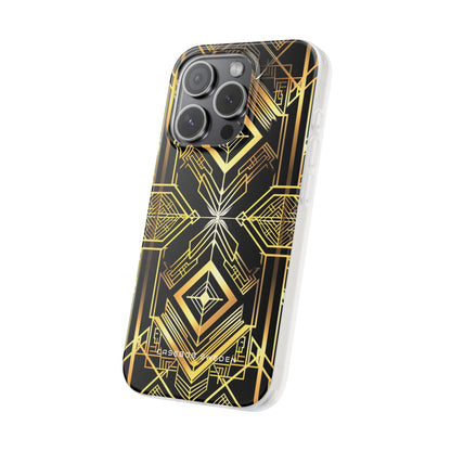 Golden Geometric Opulence iPhone 15 - Flexi Phone Case