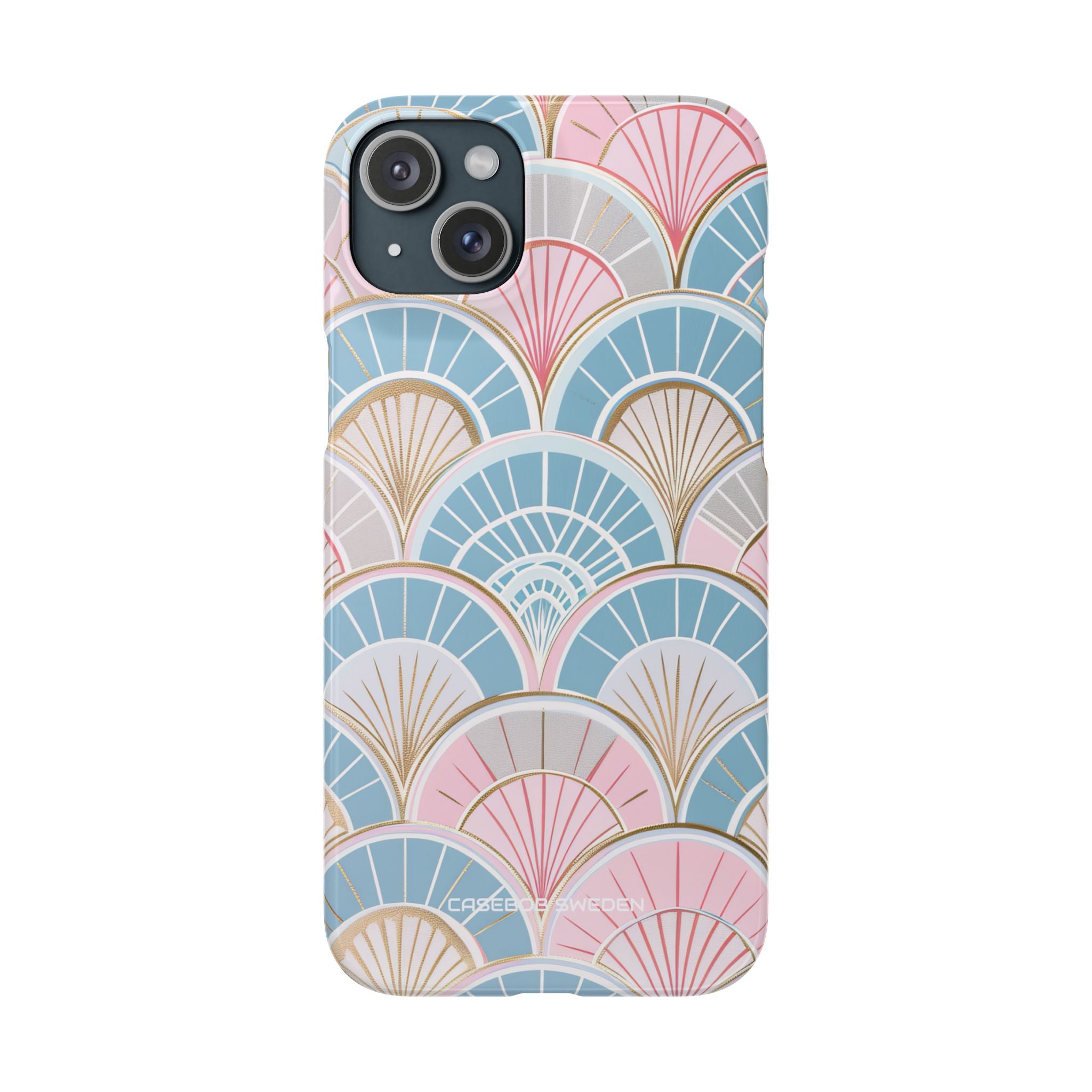 Art Deco Pastel Fan Pattern - Slim iPhone 15 Phone Case