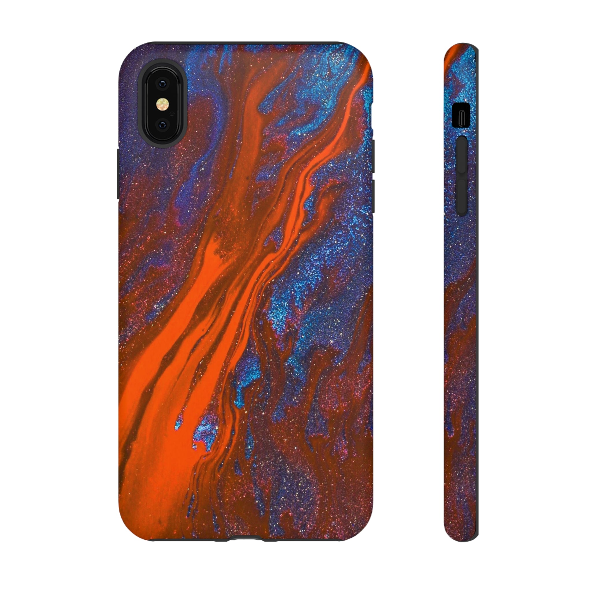 Orange Spikes Ink Art iPhone Case (Protective) iPhone XS MAX Matte Phone Case