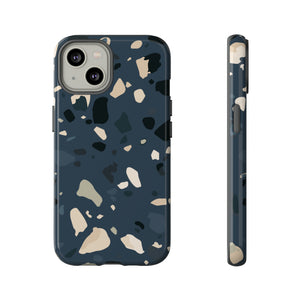 Dark Blue Terrazzo - Protective Phone Case