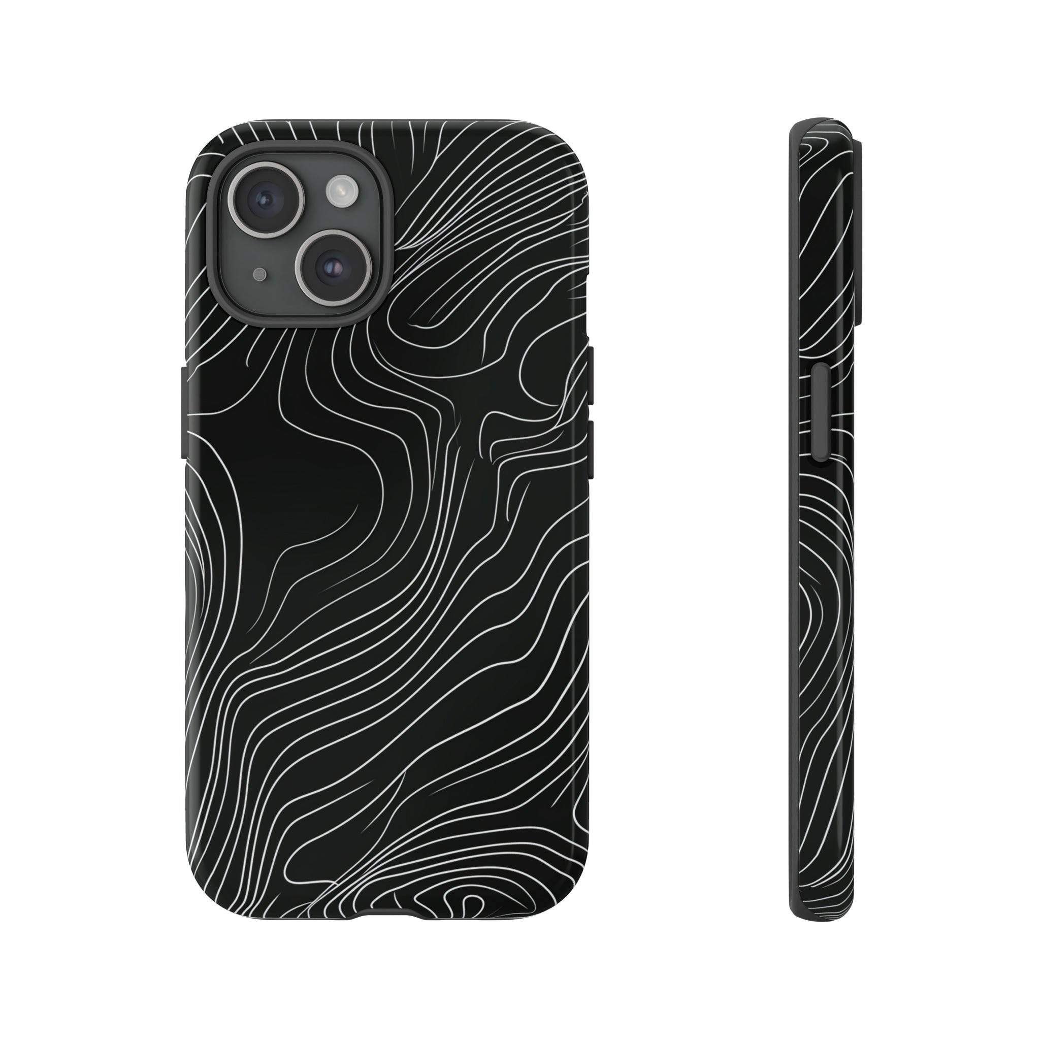 Mancho Grey Lines Abstract Case - Protective Phone Case