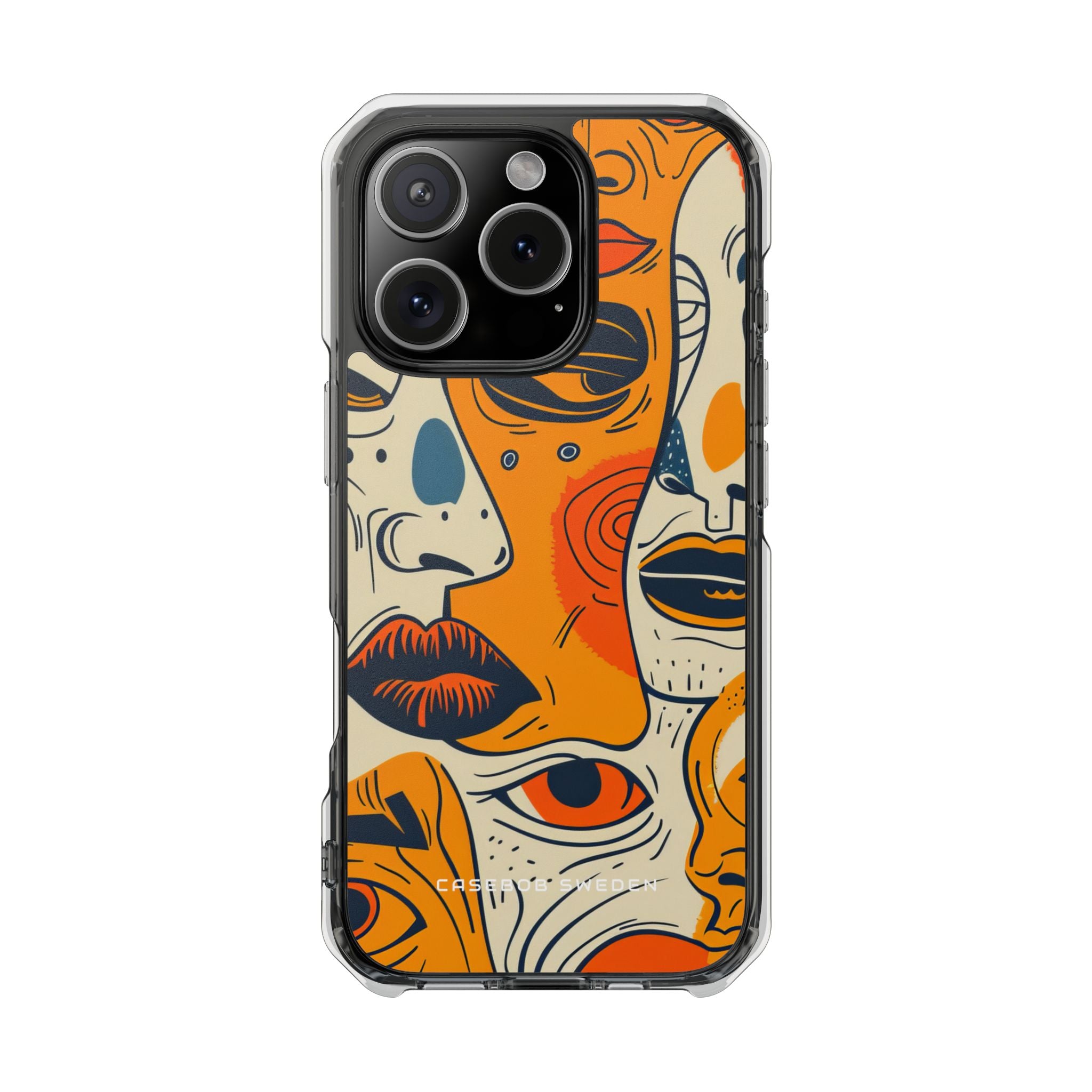 Gradient Face Mosaic iPhone 16 - Clear Impact Phone Case