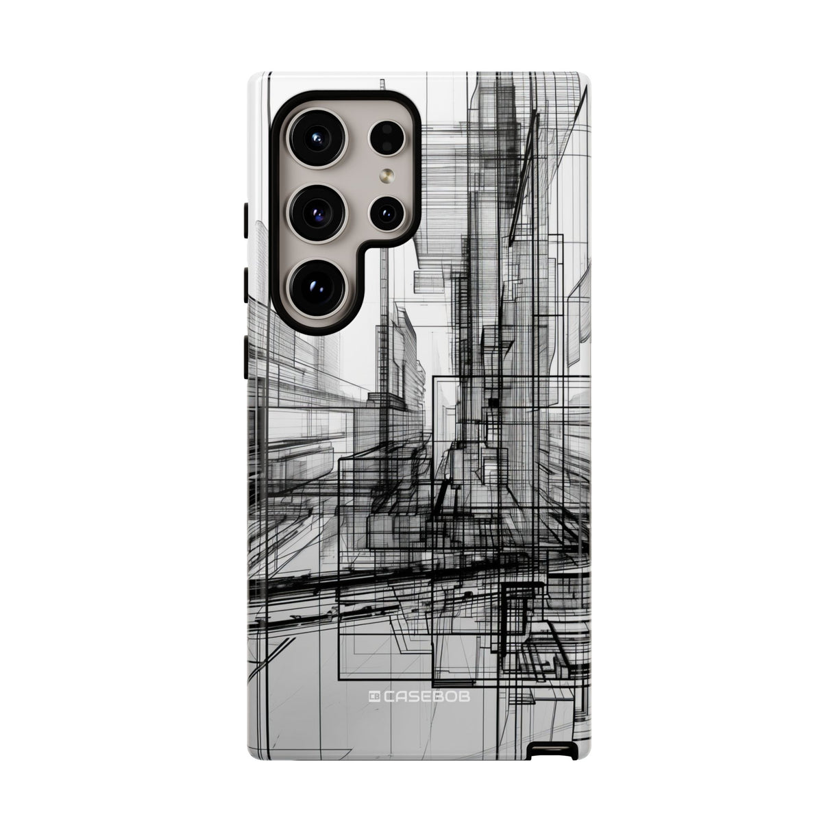 Urban Complexity: Black Lines Design - For Samsung S24