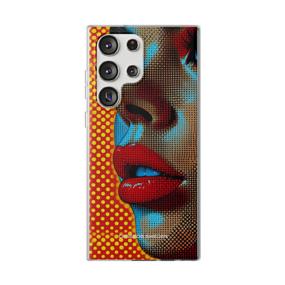 Yellow Red Pop Art Portrait - Flexi Samsung S23 Phone Case