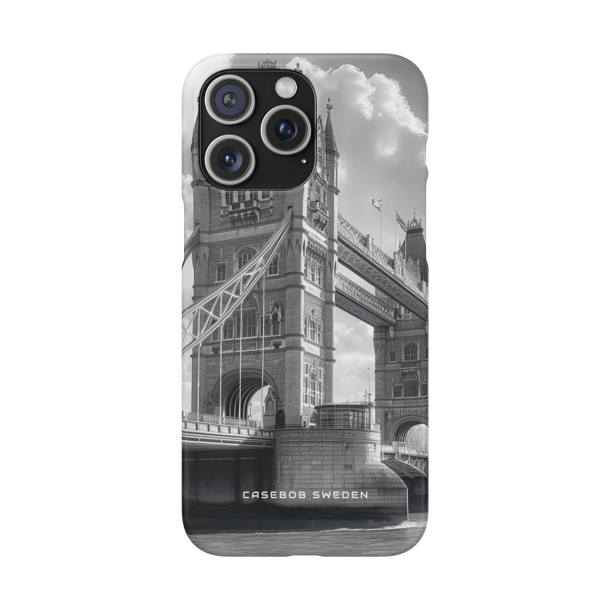 Tower Bridge Monochrome Architecture Study iPhone 15 - Slim Phone Case