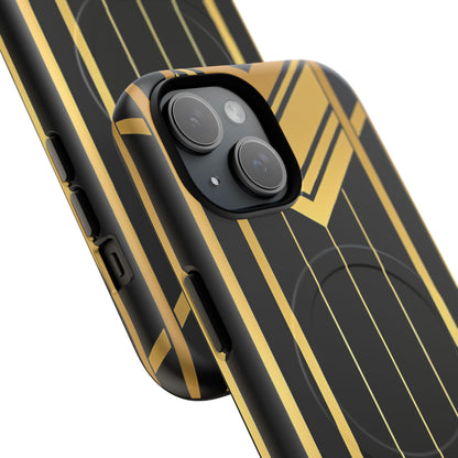 "Golden Art Deco Symmetry in Geometric Elegance" iPhone 15 | Tough+ Phone Case