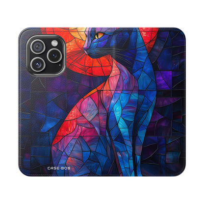 Stained Glass Cat - iPhone 15 Pro Case - Wallet