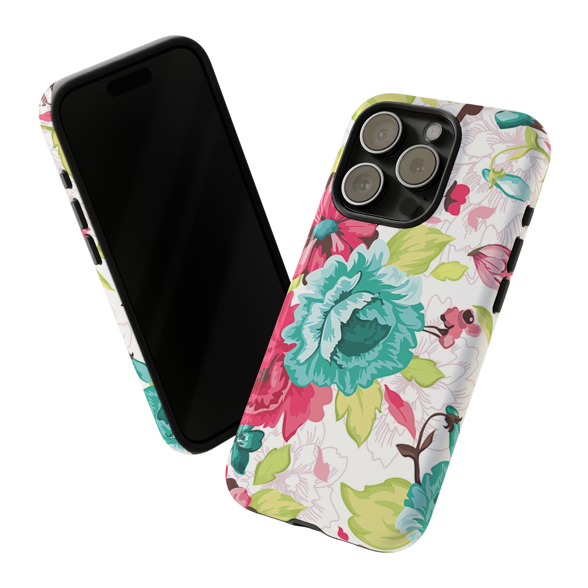 Vintage Flowers Pattern iPhone case - Protective Phone Case