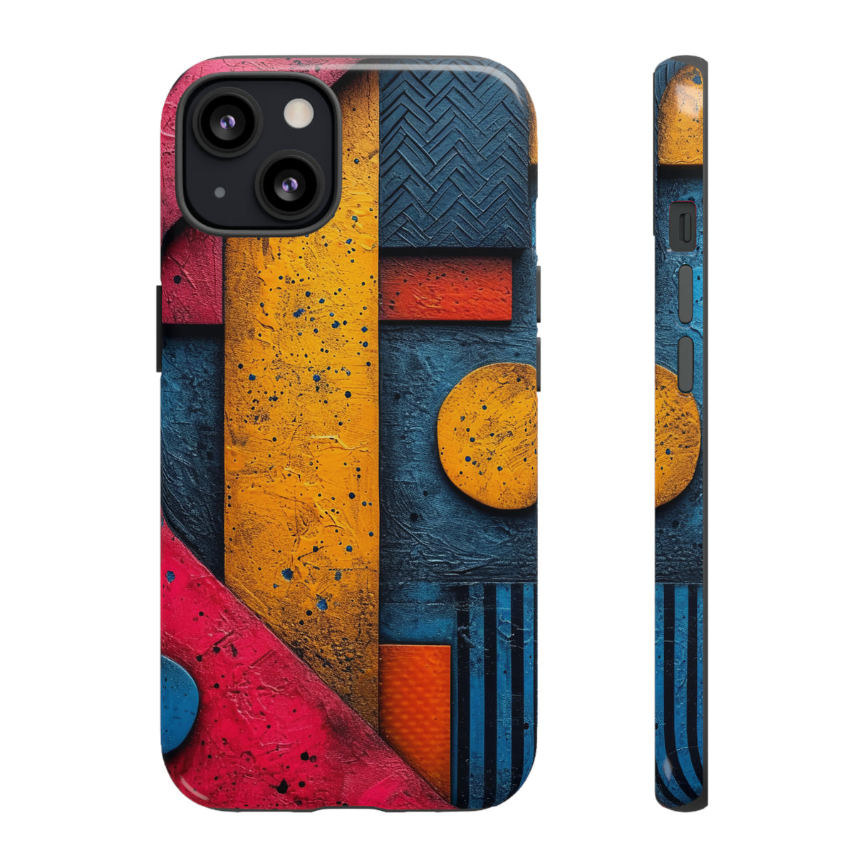 Neon Geometric Fusion - Protective Phone Case