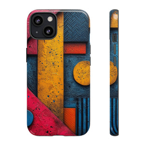 Neon Geometric Fusion - Protective Phone Case