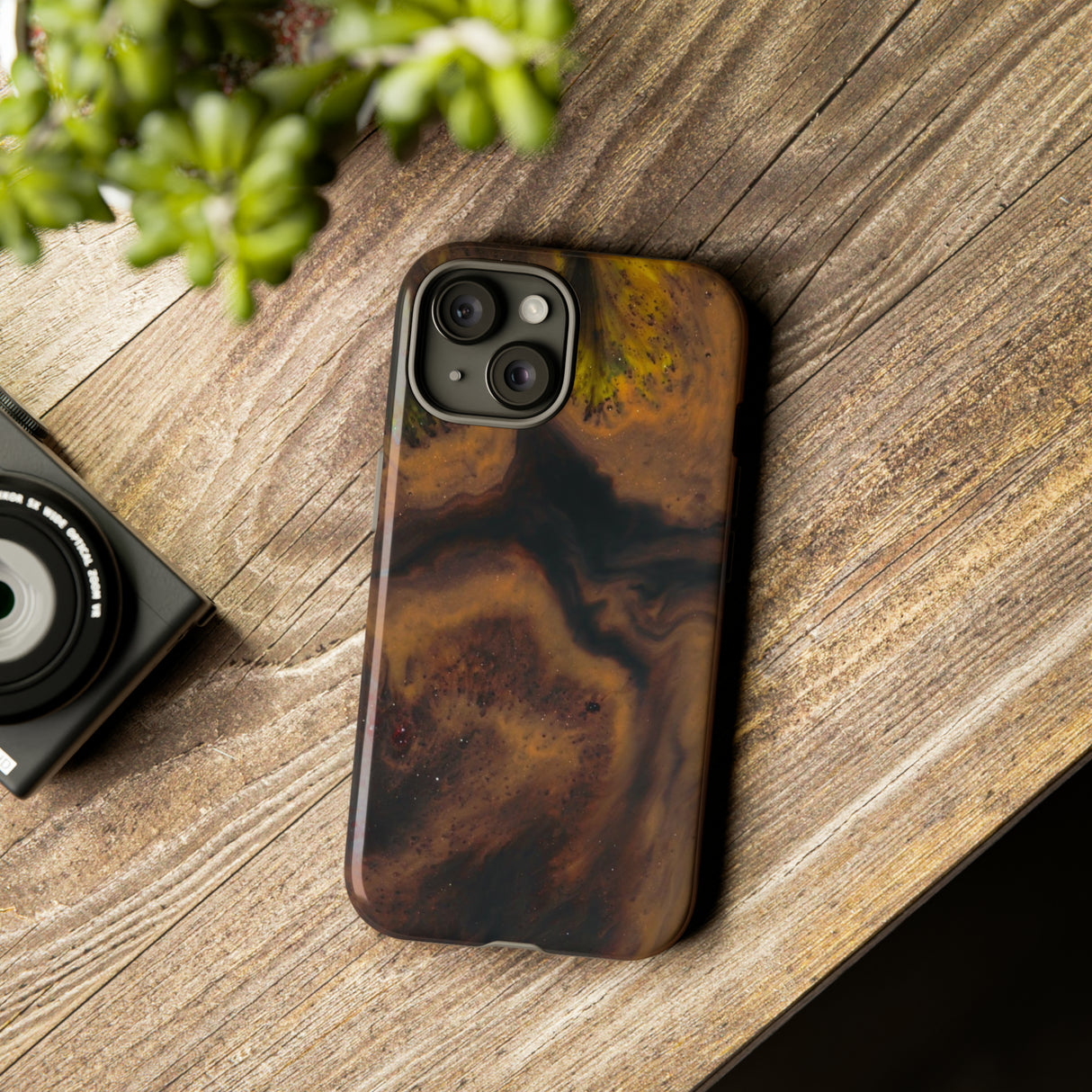 Brown Earth Ink Art - Protective Phone Case