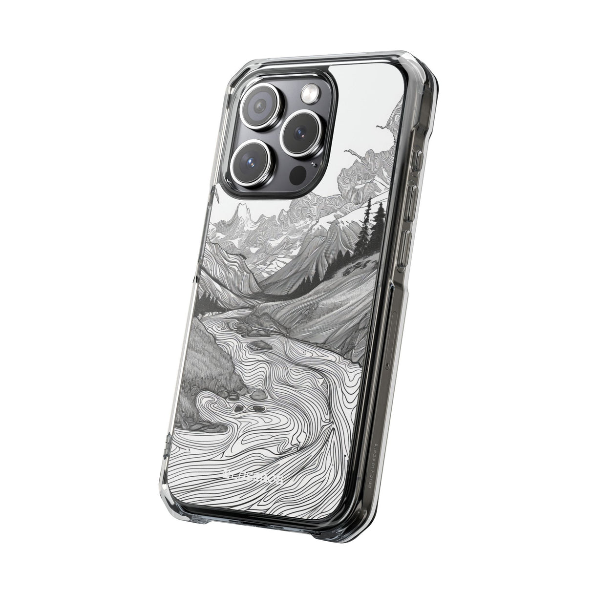 Monochrome Serenity - Phone Case for iPhone (Clear Impact - Magnetic)