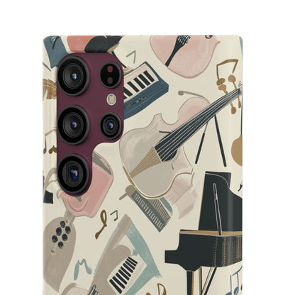 Beige Musical Instruments Pattern - Slim Samsung S22 Phone Case