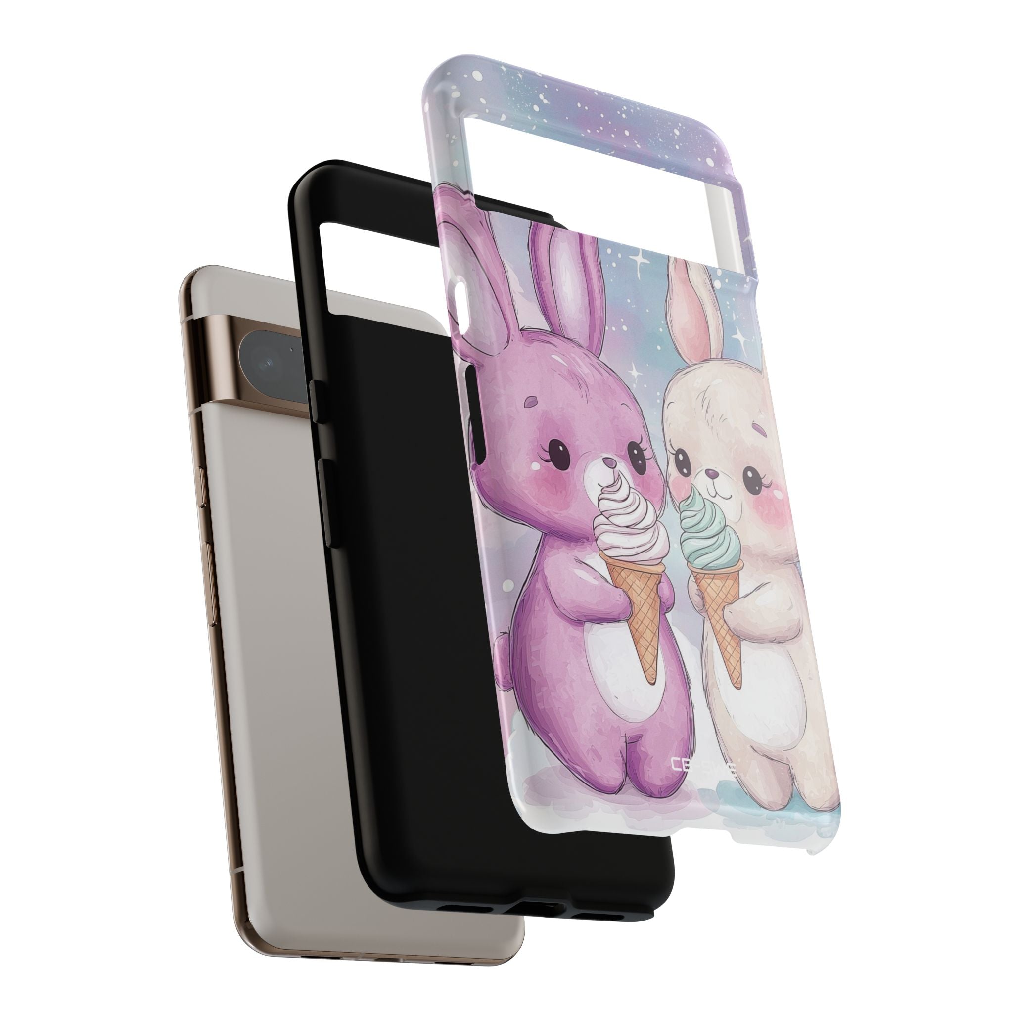 Rabbits Enjoy Ice Cream - Google Pixel Case