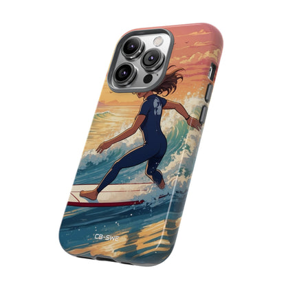 Surfing Into Sunset - iPhone Case