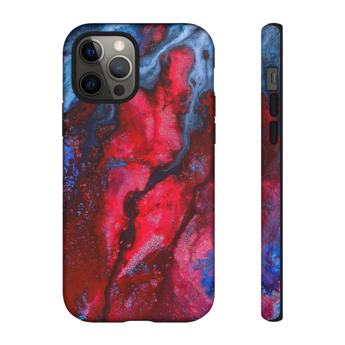 Neon Red Ink Art iPhone Case (Protective) iPhone 12 Pro Matte Phone Case