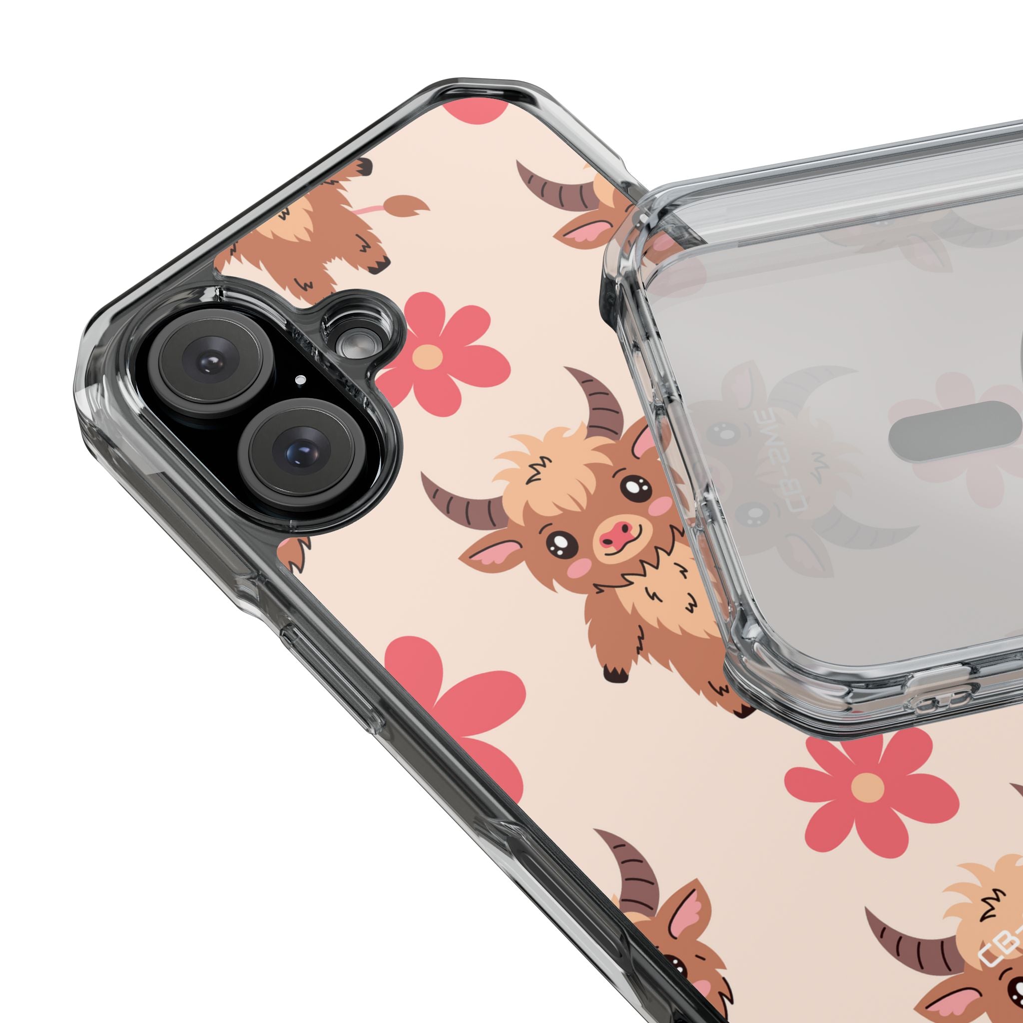 Cute Cattle & Flowers iPhone Case - Impact