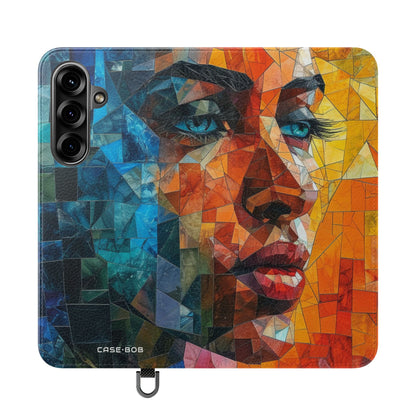 Mosaic Gaze Blue - Samsung S25+ Case - Wallet