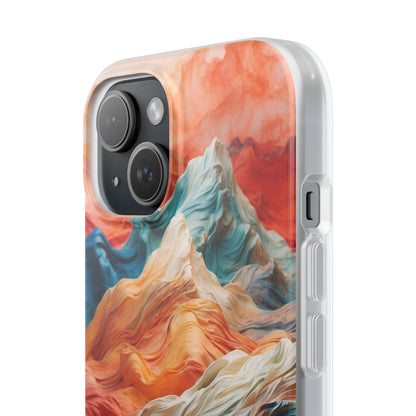 Fabric Peaks Cream iPhone 15 Case - Soft
