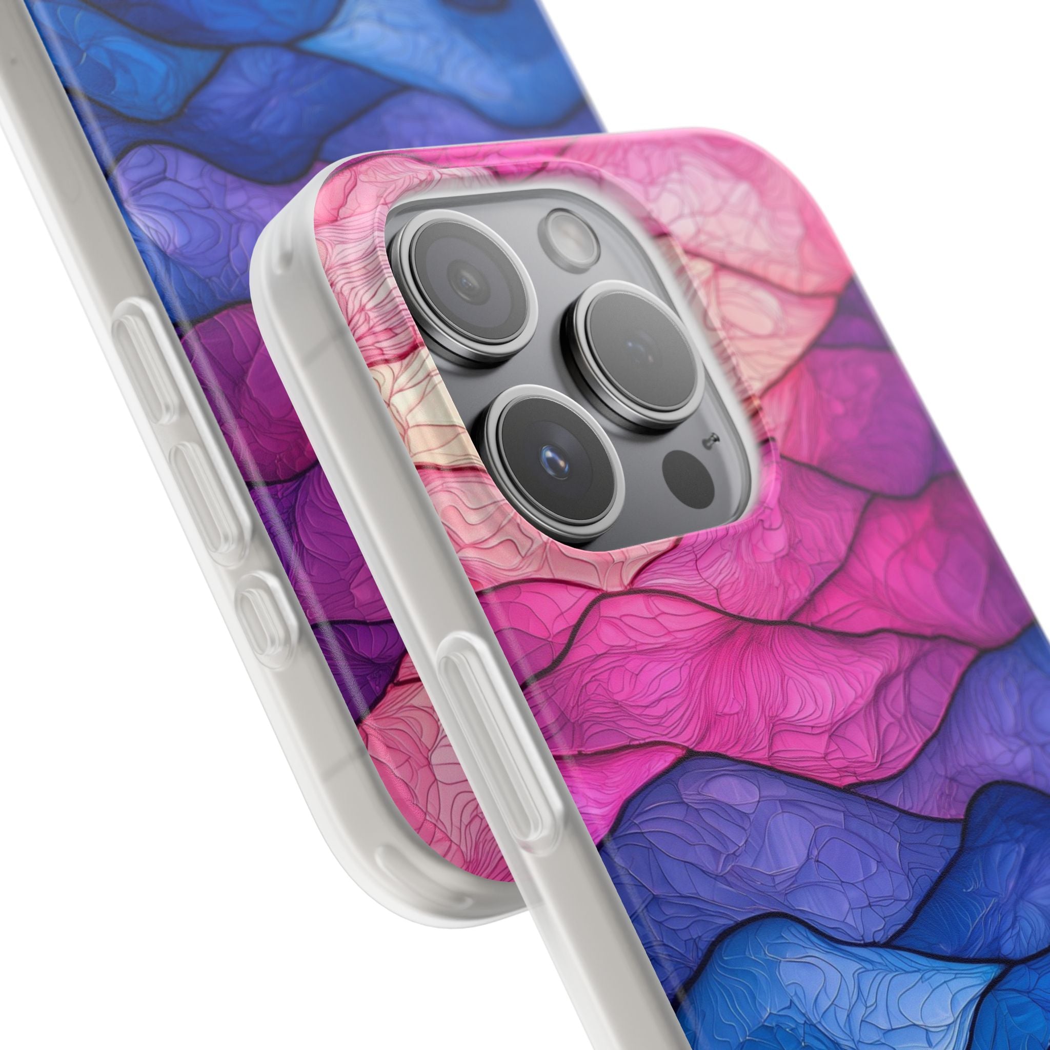 Wavy Vein Gradient iPhone 15 Pro Case - Soft